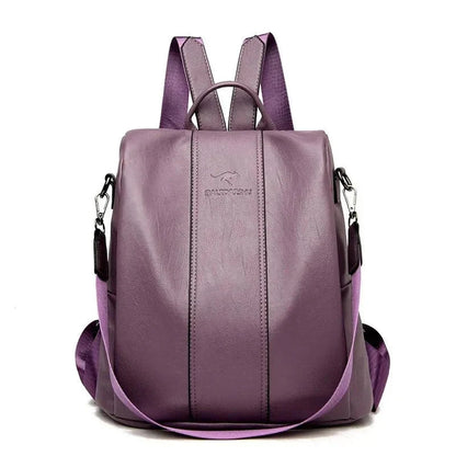 Anti-Theft Leather Women's Backpack