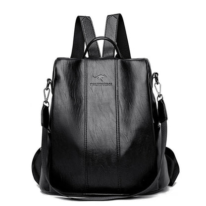 Anti-Theft Leather Women's Backpack