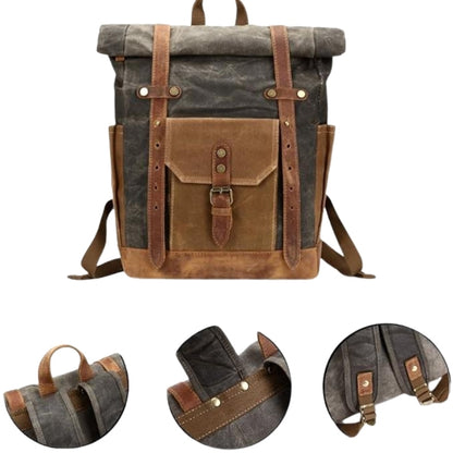 Military Roll-Top Travel Backpack