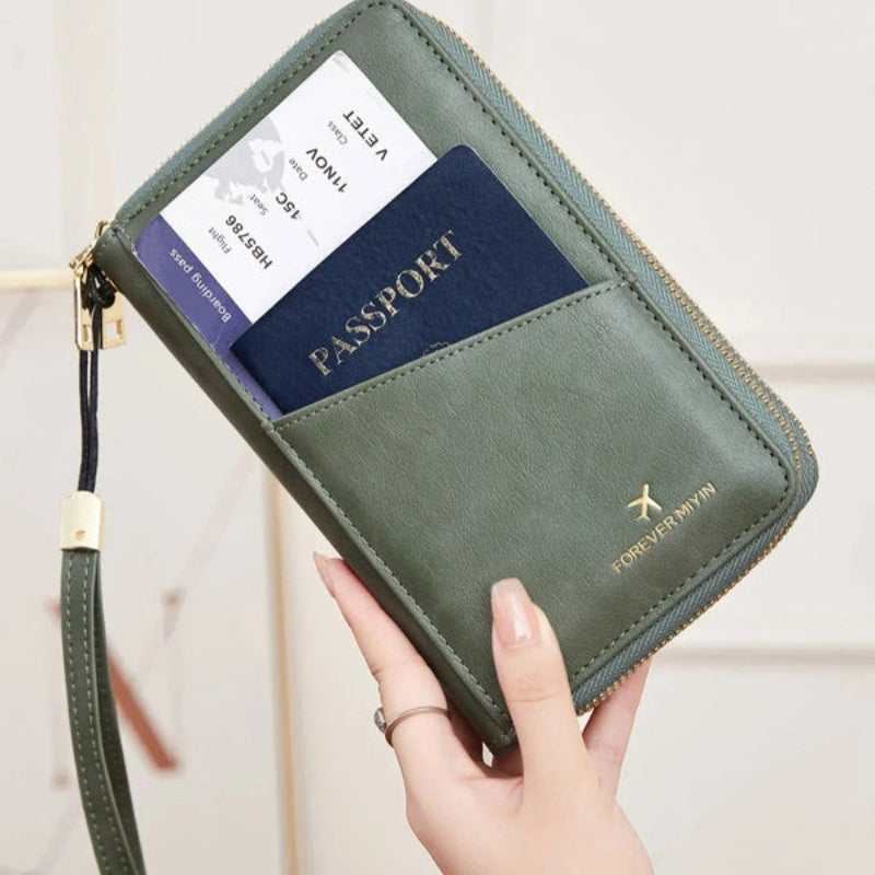 Travel Passport Holder Wallet with Strap