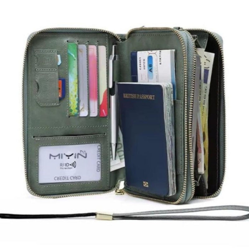 Travel Passport Holder Wallet with Strap