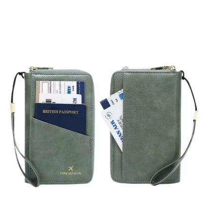 Travel Passport Holder Wallet with Strap