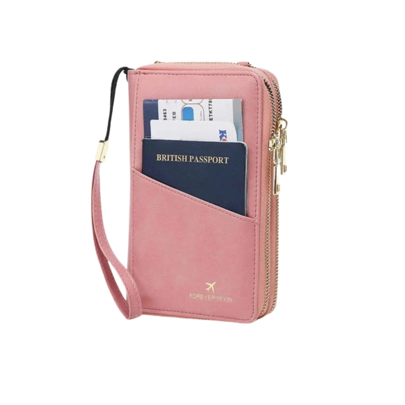 Travel Passport Holder Wallet with Strap