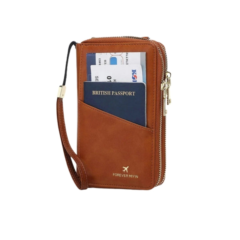 Travel Passport Holder Wallet with Strap