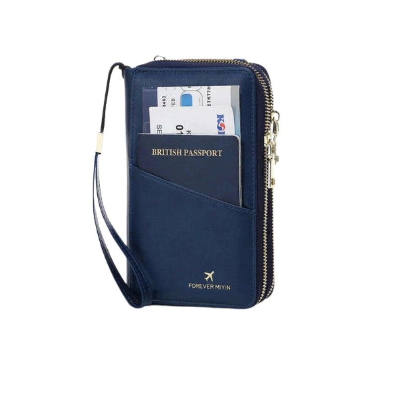 Travel Passport Holder Wallet with Strap