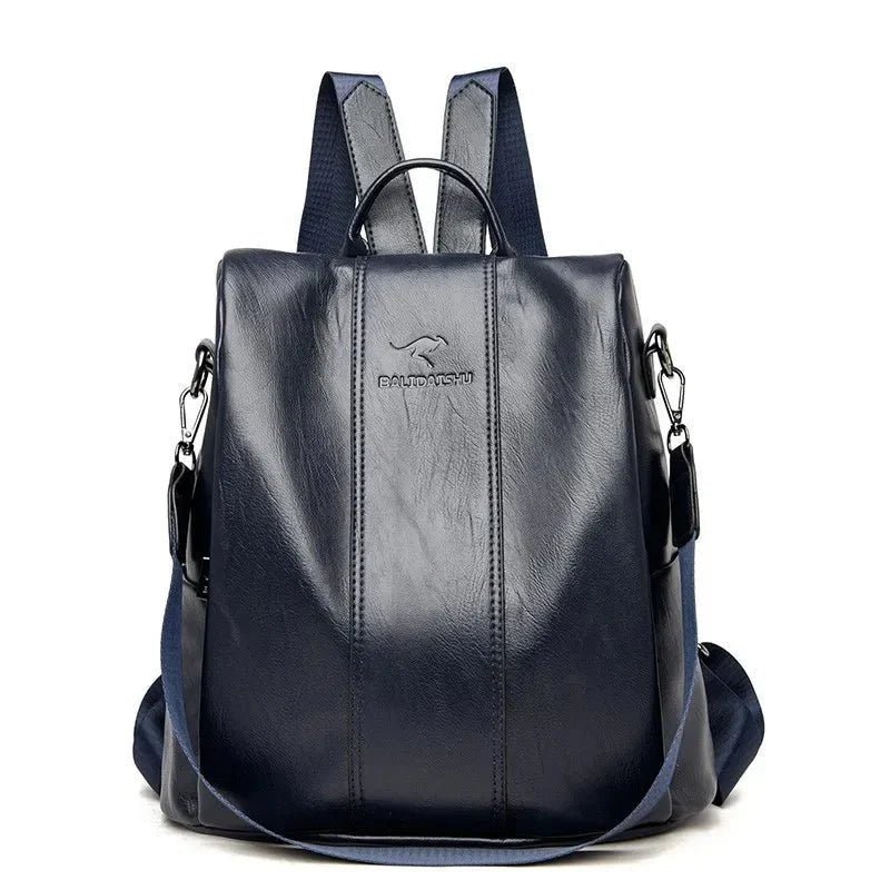 Anti-Theft Leather Women's Backpack