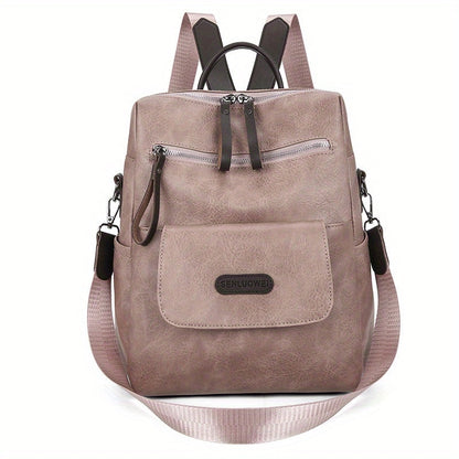 Anti-Theft Leather Travel Backpack