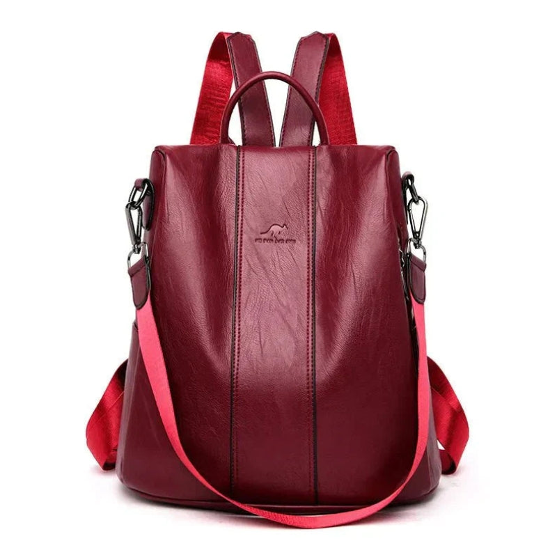 Anti-Theft Leather Women's Backpack