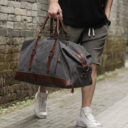 Duffle Bag Graphite Leather Vintage